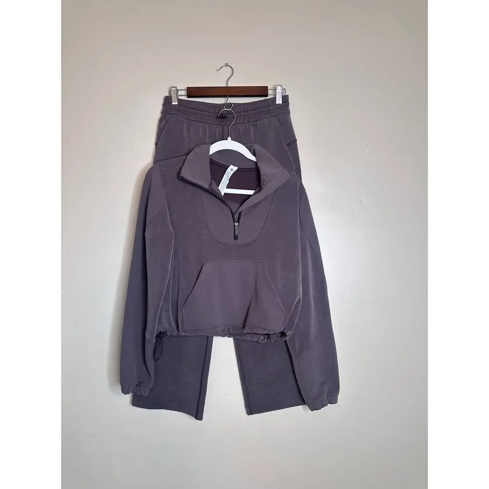 Lululemon Brushed Softstreme Ribbed Half Zip Espresso 4